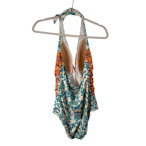 Johnny Was Ellyo Twist One Piece Floral Swimsuit Boho Vacation Beach Womens XL - Picture 5 of 8